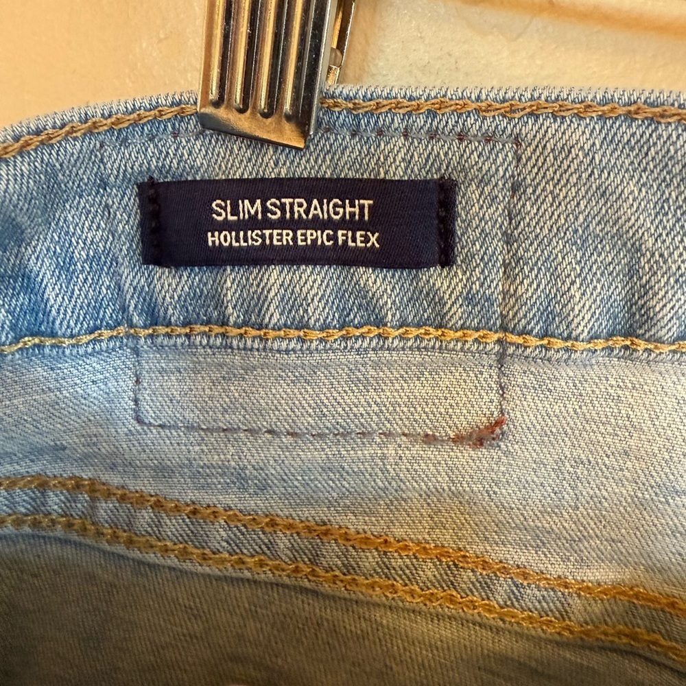 Hollister Light Blue Men's Skinny Jeans - Picture 6 of 7